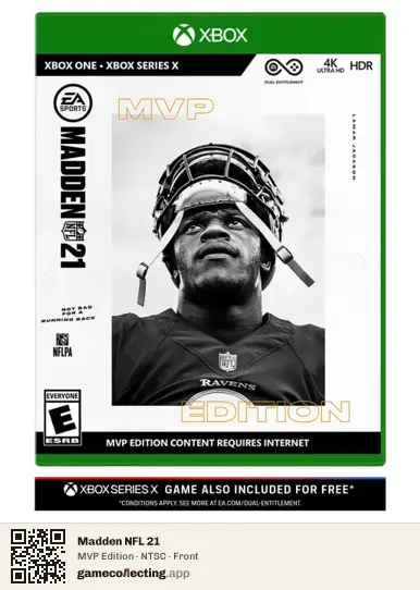 Madden NFL 21 Xbox One, NTSC box front