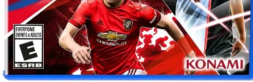 eFootball PES 2020, the ESRB box on its front
