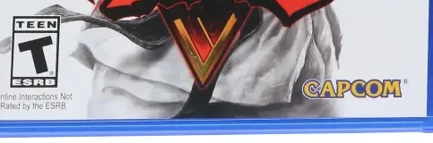 Street Fighter V, the ESRB box on its front