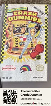 The Incredible Crash Dummies Nintendo Entertainment System, NTSC cartridge label