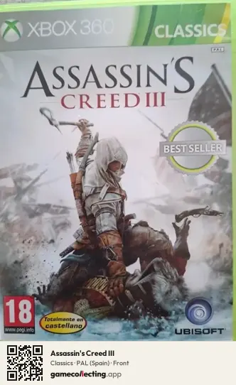 Assassin's Creed III Xbox 360, Spain box front