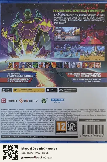Marvel Cosmic Invasion PlayStation 5, PAL box back