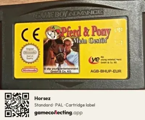 Horsez Game Boy Advance, PAL cartridge label