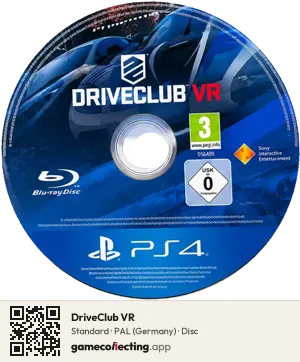 DriveClub VR PlayStation 4, PAL disc