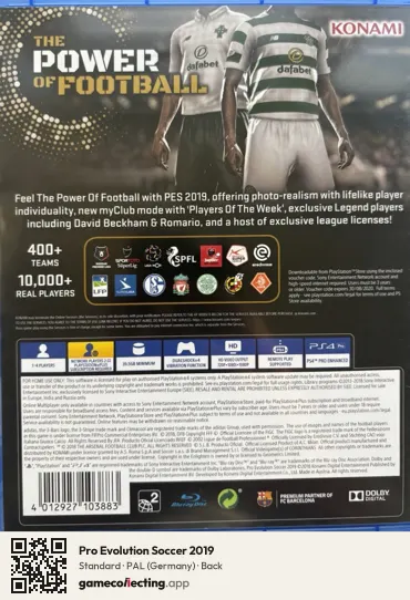 Pro Evolution Soccer 2019 PlayStation 4, Germany box back