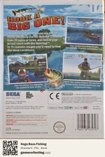 Sega Bass Fishing Nintendo Wii, PAL box back