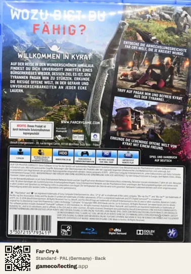 Far Cry 4 PlayStation 4, Germany box back