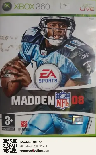 Madden NFL 08 Xbox 360, PAL box front