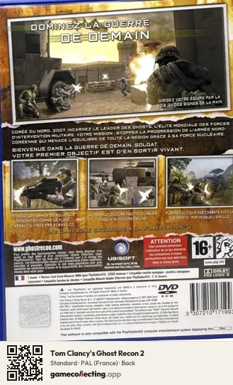 Tom Clancy's Ghost Recon 2 PlayStation 2, France box back
