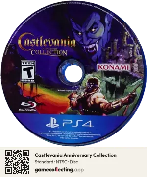 Castlevania Anniversary Collection PlayStation 4, NTSC disc