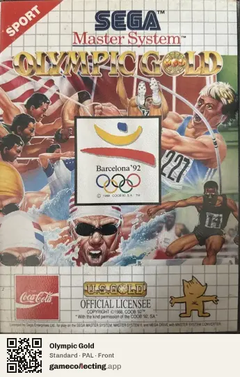 Olympic Gold Sega Master System, PAL box front