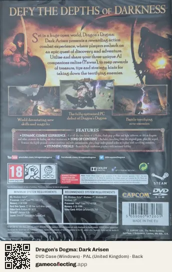 Dragon's Dogma: Dark Arisen Computer, United Kingdom box back