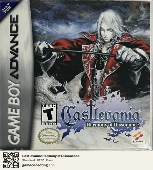 Castlevania: Harmony of Dissonance Game Boy Advance, NTSC box front