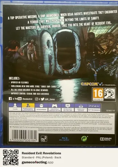 Resident Evil: Revelations PlayStation 4, Poland box back