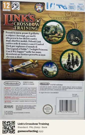 Link's Crossbow Training Nintendo Wii, Italy box back