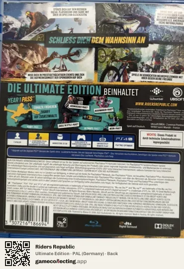 Riders Republic PlayStation 4, Germany box back