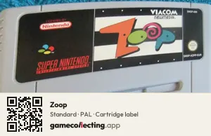 Zoop Super Nintendo Entertainment System, PAL cartridge label
