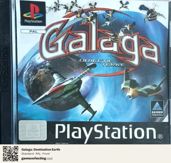 Galaga: Destination Earth PlayStation, PAL box front