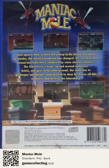 Maniac Mole PlayStation 2, PAL box back