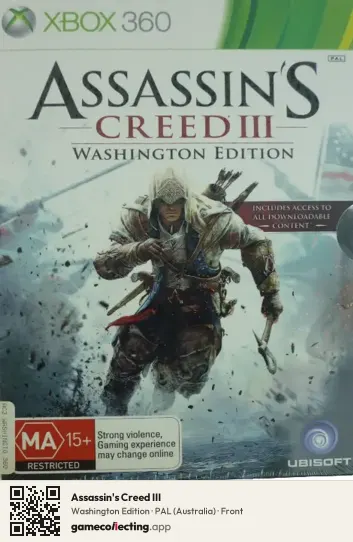 Assassin's Creed III Xbox 360, Australia box front