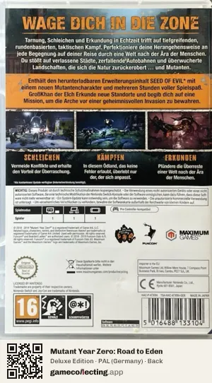 Mutant Year Zero: Road to Eden Nintendo Switch, Germany box back