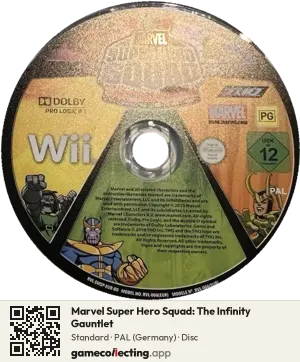 Marvel Super Hero Squad: The Infinity Gauntlet Nintendo Wii, PAL disc