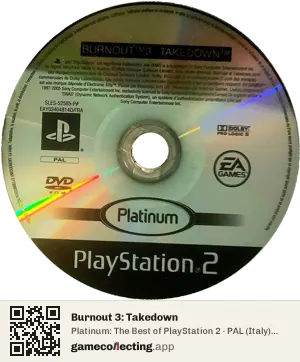 Burnout 3: Takedown PlayStation 2, PAL disc