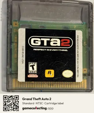Grand Theft Auto 2 Game Boy Color, NTSC cartridge label