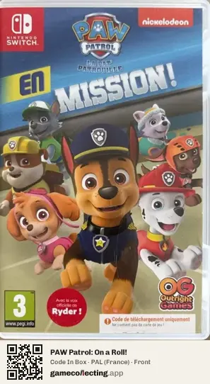 PAW Patrol: On a Roll! Nintendo Switch, France box front