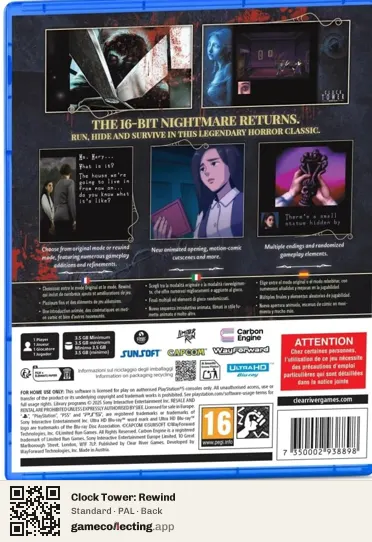 Clock Tower: Rewind PlayStation 5, PAL box back