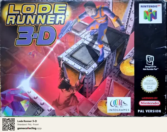 Lode Runner 3-D Nintendo 64, PAL box front