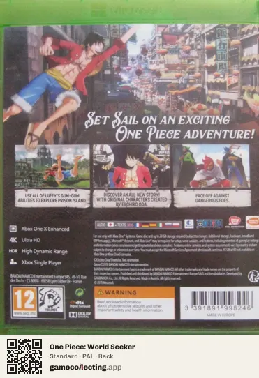 One Piece: World Seeker Xbox One, PAL box back