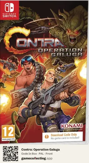 Contra: Operation Galuga Nintendo Switch, PAL box front