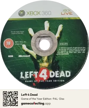 Left 4 Dead Xbox 360, PAL disc