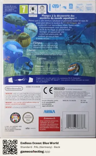Endless Ocean: Blue World Nintendo Wii, Germany box back