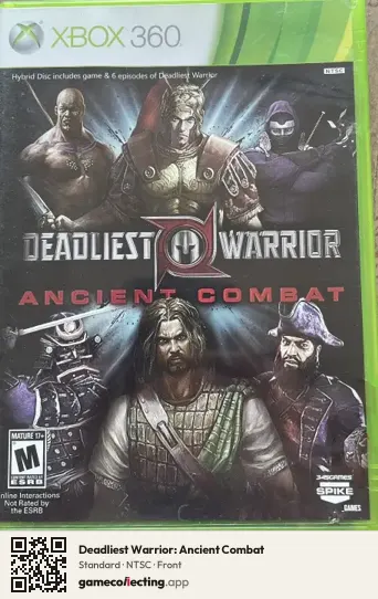 Deadliest Warrior: Ancient Combat Xbox 360, NTSC box front