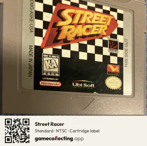 Street Racer Game Boy, NTSC cartridge label