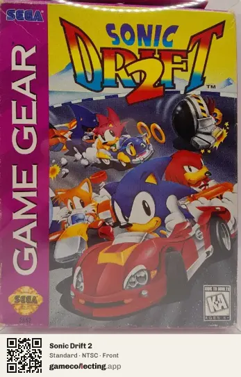 Sonic Drift 2 Sega Game Gear, NTSC box front