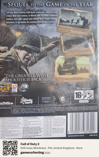 Call of Duty 2 Computer, United Kingdom box back