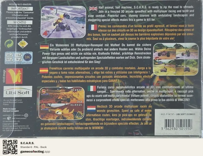 S.C.A.R.S. Nintendo 64, PAL box back
