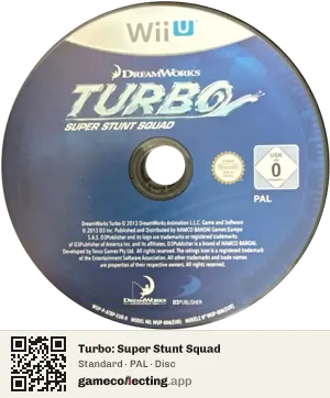 Turbo: Super Stunt Squad Nintendo Wii U, PAL disc