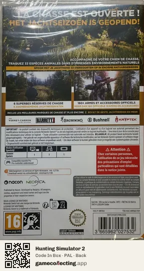 Hunting Simulator 2 Nintendo Switch, PAL box back