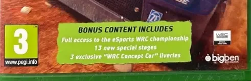 WRC 5, the PEGI square on its front
