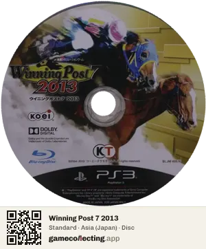 Winning Post 7 2013 PlayStation 3, Asia disc