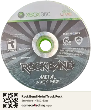 Rock Band Metal Track Pack Xbox 360, NTSC disc
