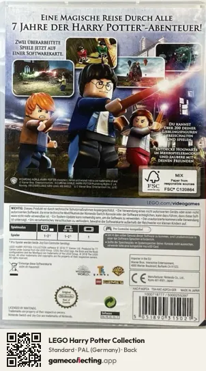 LEGO Harry Potter Collection Nintendo Switch, Germany box back