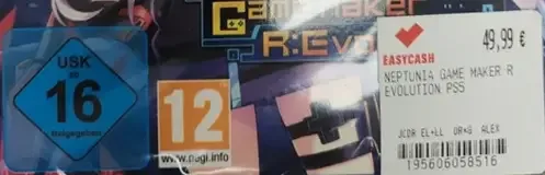 Neptunia Game Maker R:Evolution, the USK square on its front