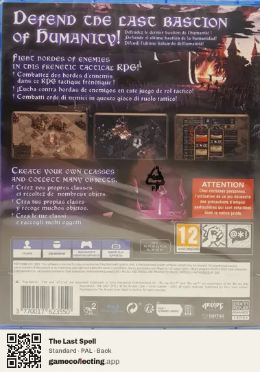 The Last Spell PlayStation 4, PAL box back