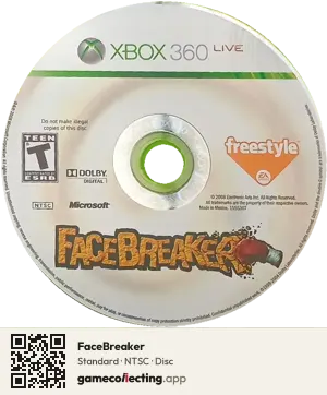 FaceBreaker Xbox 360, NTSC disc
