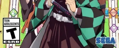 Demon Slayer: Kimetsu no Yaiba: Sweep the Board!, the ESRB box on its front